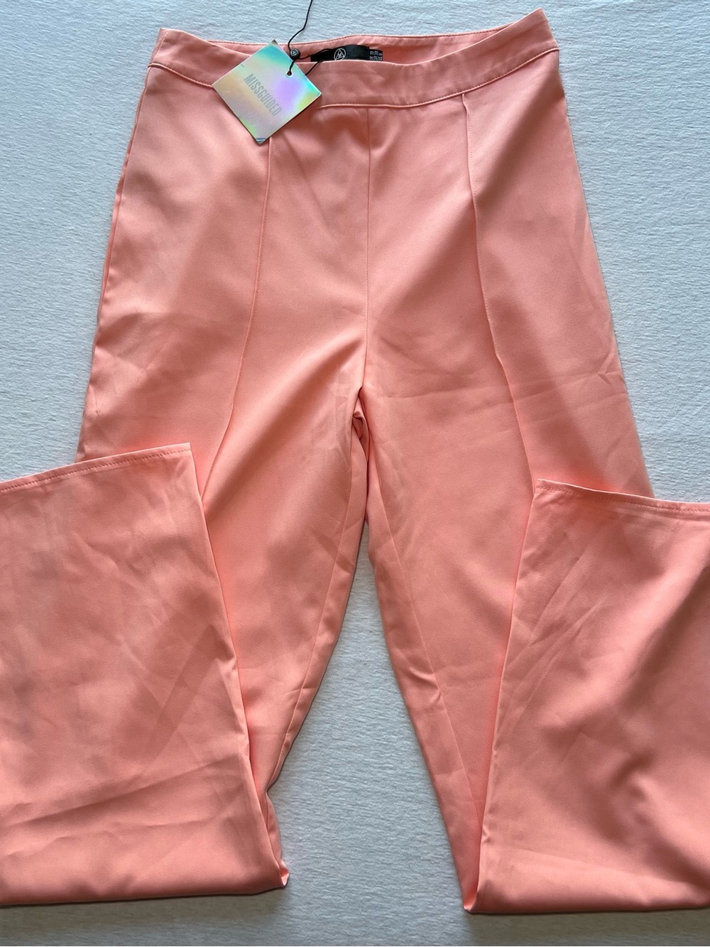 Missguided Women's High-Rise Wide-Leg Pants - Peach